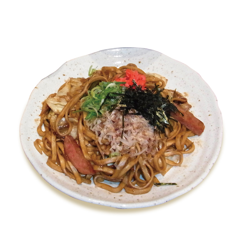 沖縄そばの焼そば（塩、ソース、ケチャップ、醤油）